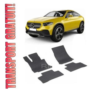 Set 4 covorase Mercedes Glc Coupe 2015-2023, din cauciuc 100%, compatibile cu autoturismul MERCEDES GLC