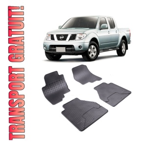 Set 4 covorase Nissan Navara 2005-2010, din cauciuc 100%, compatibile cu autoturismul NISSAN Navara