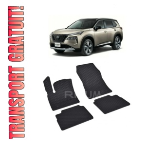 Set 4 covorase Nissan X-Trail E-Power 2023-prezent, din cauciuc 100%, compatibile cu autoturismul Nissan X-Trail