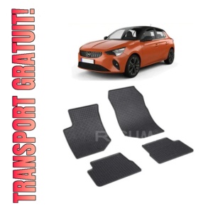 Set 4 covorase Opel Corsa F 2019-prezent, din cauciuc 100%, compatibile cu autoturismul OPEL Corsa