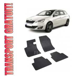 Set 4 covorase Peugeot 308 Sw 2014-prezent, din cauciuc 100%, compatibile cu autoturismul PEUGEOT 308