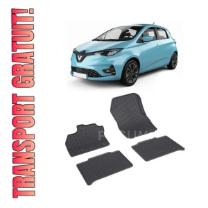 Set 4 covorase Renault Zoe 19-prezent, din cauciuc 100%, compatibile cu autoturismul RENAULT Zoe
