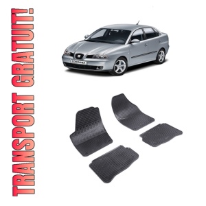 Set 4 covorase Seat Cordoba 2003-2009, din cauciuc 100%, compatibile cu autoturismul SEAT Cordoba