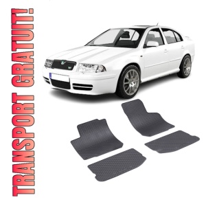 Set 4 covorase Skoda Octavia I 1997-2004, din cauciuc 100%, compatibile cu autoturismul SKODA Octavia