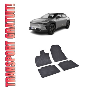 Set 4 covorase Toyota Bz4X 2022-prezent, din cauciuc 100%, compatibile cu autoturismul TOYOTA bZ4X