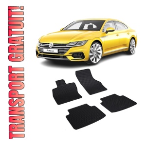 Set 4 covorase Volkswagen Arteon 2017-prezent, din cauciuc 100%, compatibile cu autoturismul Volkswagen Arteon