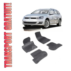 Set 4 covorase Volkswagen Golf Vi 2007-2013, din cauciuc 100%, compatibile cu autoturismul Volkswagen Golf