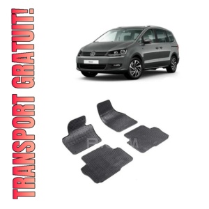 Set 4 covorase Volkswagen Sharan 5M 2010-2022, din cauciuc 100%, compatibile cu autoturismul Volkswagen Sharan