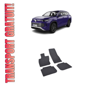 Set 4 covorase Volkswagen Tayron Mhev 2025-prezent, din cauciuc 100%, compatibile cu autoturismul Volkswagen Tayron