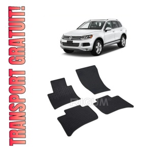 Set 4 covorase Volkswagen Touareg 2010-2018, din cauciuc 100%, compatibile cu autoturismul Volkswagen Touareg