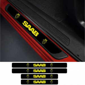 Set 4 protectii praguri auto, autoadezive Saab si breloc Succes, accesorii pentru autoturismul tau - masina v247151
