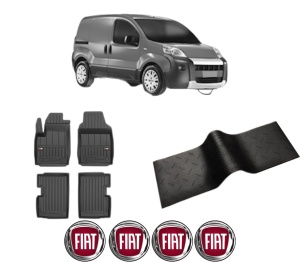 Set 5 covorase auto FIAT 500 (312_) din 2001-2005, cu covoras tunel median, presuri auto din cauciuc, 4x Stickere auto cu FIAT - Img 2