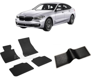 Set 5 covorase BMW SERIA 6 G32 din 11.2017-PREZENT, cu covoras tunel median, CAROSERIE GRAN TURISMO, Presuri cauciuc 100%, compatibil cu autoturismul BMW SERIA 6 G32, Rigum - Img 2