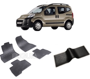 Set 5 covorase CITROEN NEMO 5L din 06.2008-2015, cu covoras tunel median, CAROSERIE VAN 5 LOCURI, Presuri cauciuc 100%, compatibil cu autoturismul CITROEN NEMO 5L, Rigum - Img 2