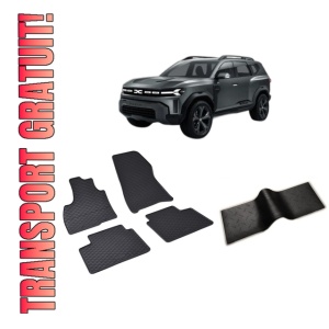 Set 5 covorase DACIA BIGSTER MHEV din 2025-PREZENT, cu covoras tunel median, CAROSERIE SUV, Presuri cauciuc 100%, compatibil cu autoturismul DACIA BIGSTER MHEV, Rigum