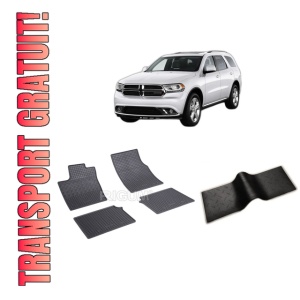 Set 5 covorase DODGE DURANGO 3 WK2 FACELIFT 1 din 2014-2020, cu covoras tunel median, CAROSERIE SUV, Presuri cauciuc 100%, compatibil cu autoturismul DODGE DURANGO 3 WK2 FACELIFT 1, Rigum
