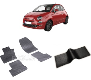 Set 5 covorase FIAT 500 X din 01.2015-PREZENT, cu covoras tunel median, CAROSERIE SUV, Presuri cauciuc 100%, compatibil cu autoturismul FIAT 500 X, Rigum - Img 2
