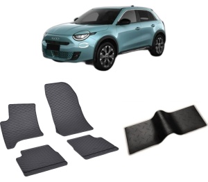 Set 5 covorase FIAT 600 HYBRID din 01.2024-PREZENT, cu covoras tunel median, CAROSERIE HATCHBACK, Presuri cauciuc 100%, compatibil cu autoturismul FIAT 600 HYBRID, Rigum - Img 2