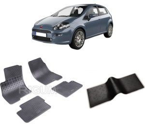 Set 5 covorase FIAT GRANDE PUNTO din 10.2005-08.2018, cu covoras tunel median, CAROSERIE HATCHBACK, Presuri cauciuc 100%, compatibil cu autoturismul FIAT GRANDE PUNTO, Rigum - Img 2