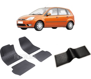 Set 5 covorase FORD FIESTA V din 2002-09.2008, cu covoras tunel median, CAROSERIE HATCHBACK, Presuri cauciuc 100%, compatibil cu autoturismul FORD FIESTA V, Rigum - Img 2