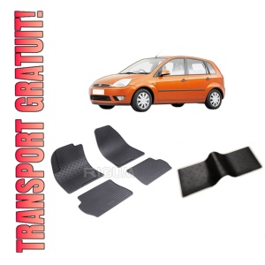 Set 5 covorase FORD FIESTA V din 2002-09.2008, cu covoras tunel median, CAROSERIE HATCHBACK, Presuri cauciuc 100%, compatibil cu autoturismul FORD FIESTA V, Rigum
