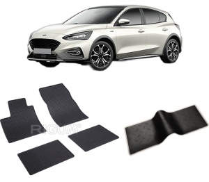 Set 5 covorase FORD FOCUS IV din 09.2018-PREZENT, cu covoras tunel median, CAROSERIE SUV, Presuri cauciuc 100%, compatibil cu autoturismul FORD FOCUS IV, Rigum - Img 2
