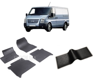 Set 5 covorase FORD TRANSIT CONNECT III din 01.2014-2023, cu covoras tunel median, CAROSERIE VAN 5 LOCURI, Presuri cauciuc 100%, compatibil cu autoturismul FORD TRANSIT CONNECT III, Rigum - Img 2