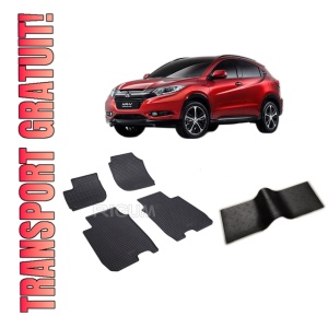 Set 5 covorase HONDA HR-V II din 11.2013-2022, cu covoras tunel median, CAROSERIE SUV, Presuri cauciuc 100%, compatibil cu autoturismul HONDA HR-V II, Rigum