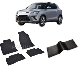 Set 5 covorase KGM Tivoli din 2025-PREZENT, cu covoras tunel median, CAROSERIE SUV, Presuri cauciuc 100%, compatibil cu autoturismul KGM Tivoli, Rigum - Img 2