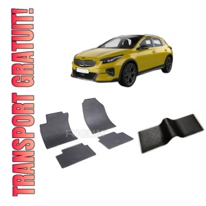 Set 5 covorase KIA CEED X din 09.2019-PREZENT, cu covoras tunel median, CAROSERIE SUV, Presuri cauciuc 100%, compatibil cu autoturismul KIA CEED X, Rigum