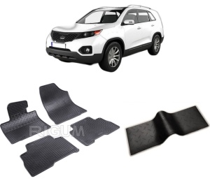 Set 5 covorase KIA SORENTO II din 2013-01.2015, cu covoras tunel median, CAROSERIE SUV FACELIFT, Presuri cauciuc 100%, compatibil cu autoturismul KIA SORENTO II, Rigum - Img 2