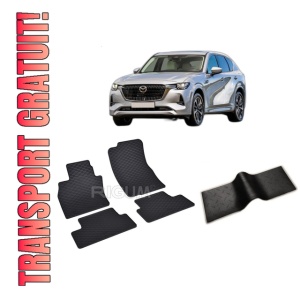 Set 5 covorase MAZDA CX -60 PHEV din 08.2022-PREZENT, cu covoras tunel median, CAROSERIE SUV, Presuri cauciuc 100%, compatibil cu autoturismul MAZDA CX -60 PHEV, Rigum