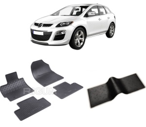 Set 5 covorase MAZDA CX -7 din 07.2007-08.2012, cu covoras tunel median, CAROSERIE SUV BENZINA, Presuri cauciuc 100%, compatibil cu autoturismul MAZDA CX -7, Rigum - Img 2