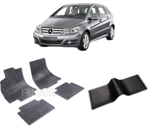 Set 5 covorase MERCEDES B-CLASS W245 din 06.2005-2011, cu covoras tunel median, CAROSERIE VAN, Presuri cauciuc 100%, compatibil cu autoturismul MERCEDES B-CLASS W245, Rigum - Img 2