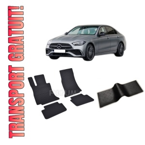 Set 5 covorase MERCEDES C-CLASS W206 PHEV din 10.2021-PREZENT, cu covoras tunel median, CAROSERIE SEDAN, Presuri cauciuc 100%, compatibil cu autoturismul MERCEDES C-CLASS W206 PHEV, Rigum