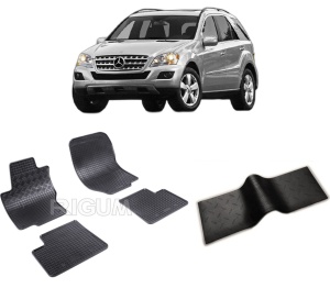 Set 5 covorase MERCEDES ML W164 din 08.2005-2011, cu covoras tunel median, CAROSERIE SUV, Presuri cauciuc 100%, compatibil cu autoturismul MERCEDES ML W164, Rigum - Img 2