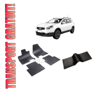 Set 5 covorase NISSAN QASHQAI +2 din 10.2008-01.2014, cu covoras tunel median, CAROSERIE SUV, Presuri cauciuc 100%, compatibil cu autoturismul NISSAN QASHQAI +2, Rigum