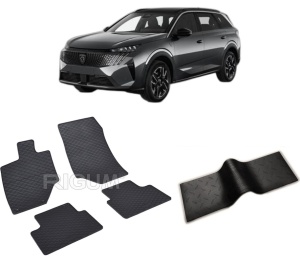 Set 5 covorase PEUGEOT 5008 HYBRID din 2024-PREZENT, cu covoras tunel median, CAROSERIE SUV, Presuri cauciuc 100%, compatibil cu autoturismul PEUGEOT 5008 HYBRID, Rigum - Img 2