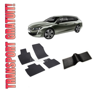 Set 5 covorase PEUGEOT 508 II PHEV din 11.2018-PREZENT, cu covoras tunel median, CAROSERIE COMBI, Presuri cauciuc 100%, compatibil cu autoturismul PEUGEOT 508 II PHEV, Rigum