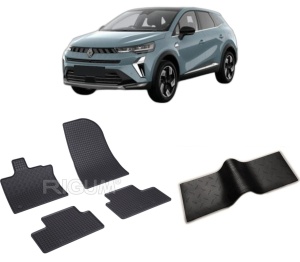 Set 5 covorase RENAULT CAPTUR II E-TECH FULL HYBRID FACELIFT din 07.2024-PREZENT, cu covoras tunel median, CAROSERIE SUV, Presuri cauciuc 100%, compatibil cu autoturismul RENAULT CAPTUR II E-TECH FULL HYBRID FACELIFT, Rigum - Img 2