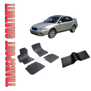 Set 5 covorase SUBARU OUTBACK III din 2003-2009, cu covoras tunel median, CAROSERIE SEDAN, Presuri cauciuc 100%, compatibil cu autoturismul SUBARU OUTBACK III, Rigum