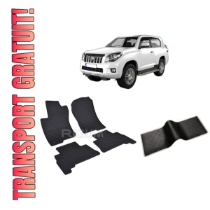 Set 5 covorase TOYOTA LAND CRUISER 150 din 11.2009-PREZENT, cu covoras tunel median, CAROSERIE SUV 5 LOCURI, Presuri cauciuc 100%, compatibil cu autoturismul TOYOTA LAND CRUISER 150, Rigum