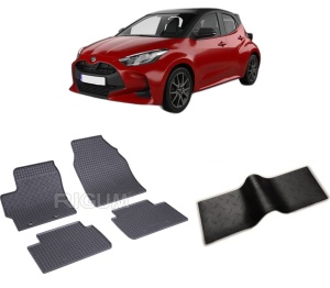 Set 5 covorase TOYOTA YARIS IV din 09.2020-PREZENT, cu covoras tunel median, CAROSERIE HATCHBACK, Presuri cauciuc 100%, compatibil cu autoturismul TOYOTA YARIS IV, Rigum - Img 2