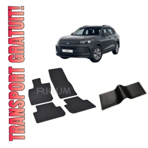 Set 5 covorase VOLKSWAGEN TIGUAN III din 11.2023-PREZENT, cu covoras tunel median, CAROSERIE SUV, Presuri cauciuc 100%, compatibil cu autoturismul VOLKSWAGEN TIGUAN III, Rigum