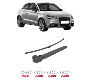 Set brat stergator spate cu lamela pentru AUDI A1 (8X1, 8XK) din 2010-2018, pentru spate, din cauciuc siliconat rezistent, 4 stickere auto AUDI v2651