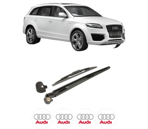 Set brat stergator spate cu lamela pentru AUDI Q7 (4LB) din 2006-2015, pentru spate, din cauciuc siliconat rezistent, 4 stickere auto AUDI v2711