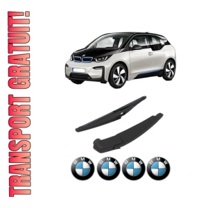 Set brat stergator spate cu lamela pentru BMW Seria i3 (I01) din 2013-2017, pentru spate, din cauciuc siliconat rezistent, 4 stickere auto BMW Seria
