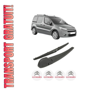 Set brat stergator spate cu lamela pentru CITROEN BERLINGO MULTISPACE (B9) din 2008-2021, pentru spate, din cauciuc siliconat rezistent, 4 stickere auto CITROEN