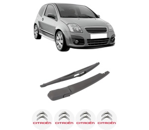 Set brat stergator spate cu lamela pentru CITROEN C2 (JM_) din 2003-2012, pentru spate, din cauciuc siliconat rezistent, 4 stickere auto CITROEN v2352