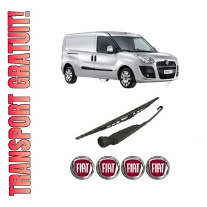 Set brat stergator spate cu lamela pentru FIAT DOBLO Bus (263_) din 2010-2023, pentru spate, din cauciuc siliconat rezistent, 4 stickere auto FIAT